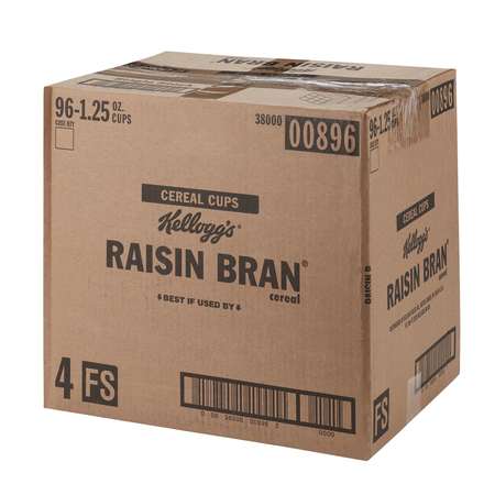 KELLOGGS Kellogg's Raisin Bran Cereal 1.25 oz. Cup, PK96 3800000896